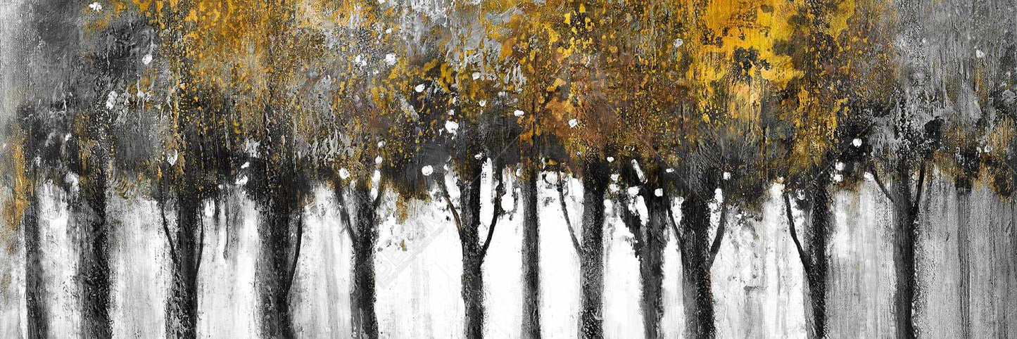 Illuminated Forest Gray Trees Canvas - Home Decor Wall Art