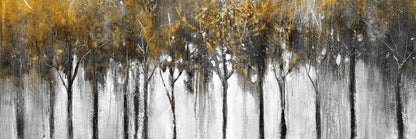 Abstract Yellow Forest Canvas - Trees Office Home Decor