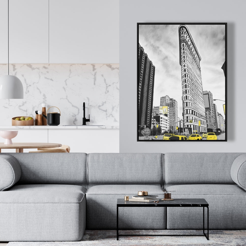Toile encadrée « Schéma du Flatiron Building » | Décoration d'intérieur à New York