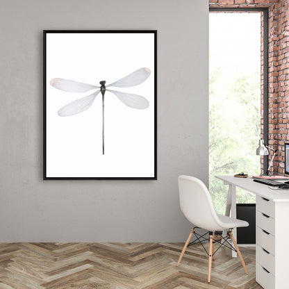 Minimalist Dragonfly Canvas | Animal Bedroom Framed Decor