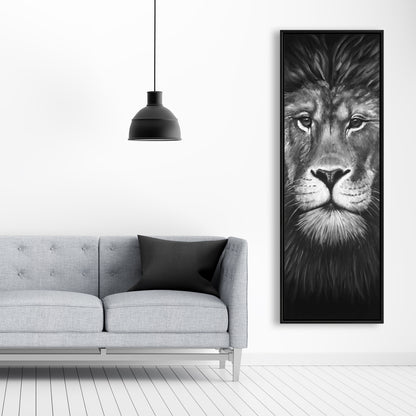 Lion Portrait - White African Framed Canvas | Home Decor Art