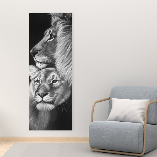 Lion and Lioness Canvas | African Bedroom Decor Art