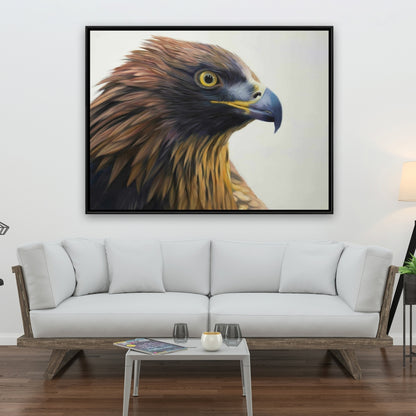 Toile d'aigle à tête brune | Décoration d'intérieur encadrée Western Brown