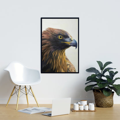 Toile d'aigle à tête brune | Décoration d'intérieur encadrée Western Brown