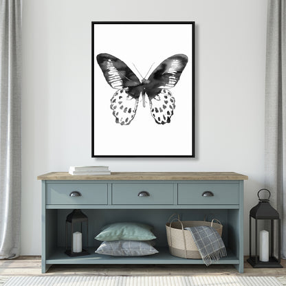 Black Butterfly Minimalist Framed Canvas | Home Decor Art