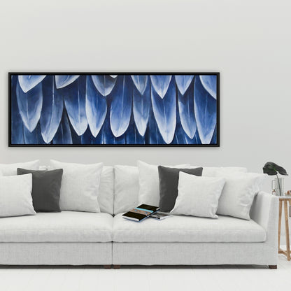 Plumage Blue Animals Feathers Framed Canvas | Home Decor