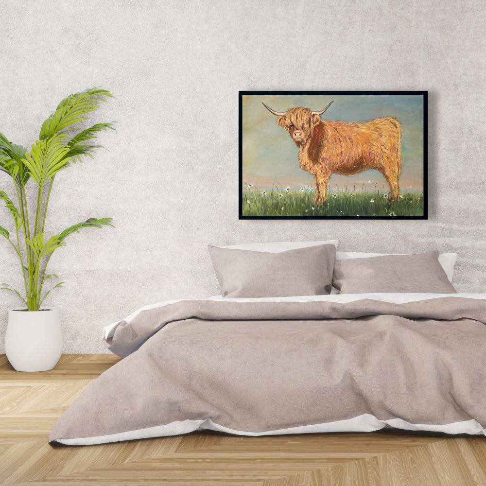 Rustic Animals Kitchen Canvas | Daisy the Highland Cow Decor
