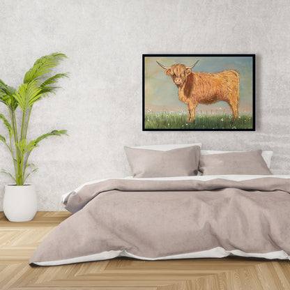Rustic Animals Kitchen Canvas | Daisy the Highland Cow Decor