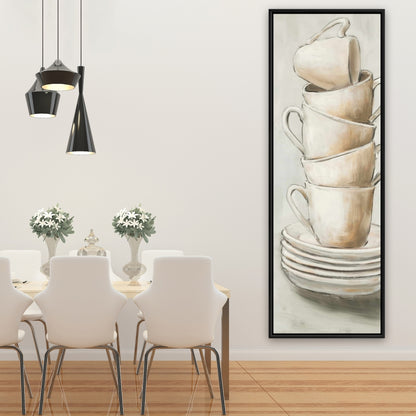Décoration de cuisine contemporaine | Toile encadrée « Gobelets empilés »