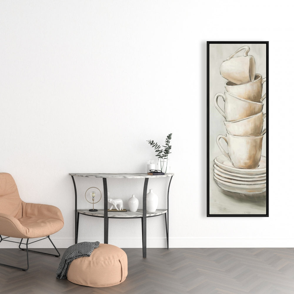 Décoration de cuisine contemporaine | Toile encadrée « Gobelets empilés »