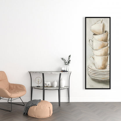 Décoration de cuisine contemporaine | Toile encadrée « Gobelets empilés »