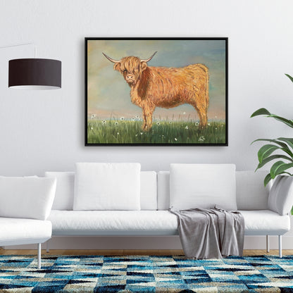 Rustic Animals Kitchen Canvas | Daisy the Highland Cow Decor
