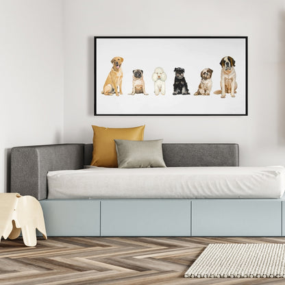Man's Best Friend White Canvas - Animal Bedroom Decor