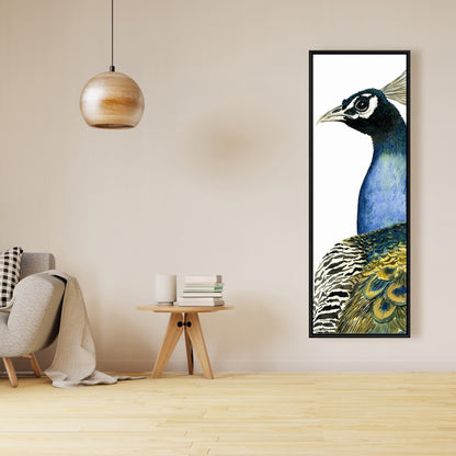 Watercolor Peacock Canvas | Bedroom Bird Wall Art Decor