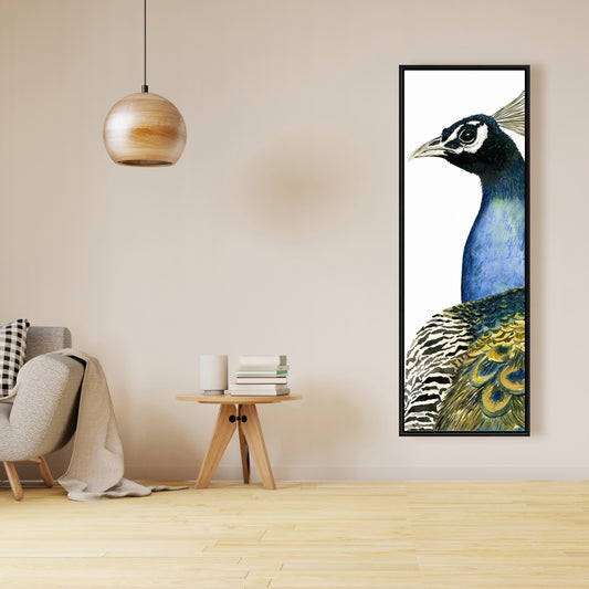 Watercolor Peacock Canvas | Bedroom Bird Wall Art Decor