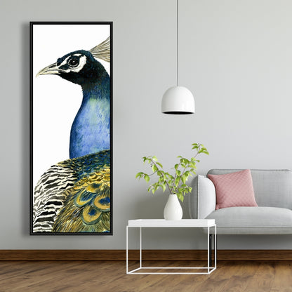 Watercolor Peacock Canvas | Bedroom Bird Wall Art Decor
