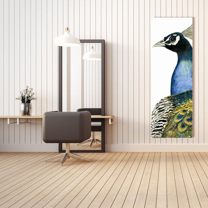 Watercolor Peacock Canvas | Bird Bedroom Decor | Home Art