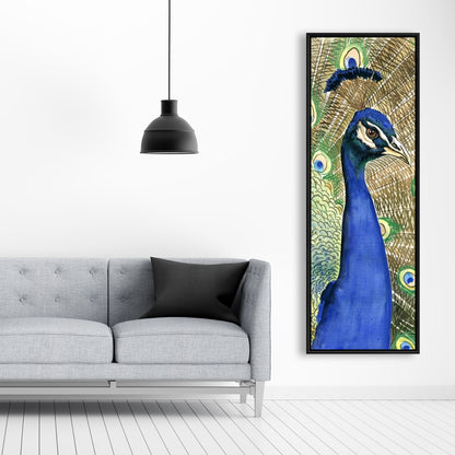 Toile de chambre à coucher Paon | Décoration d'oiseau encadrée
