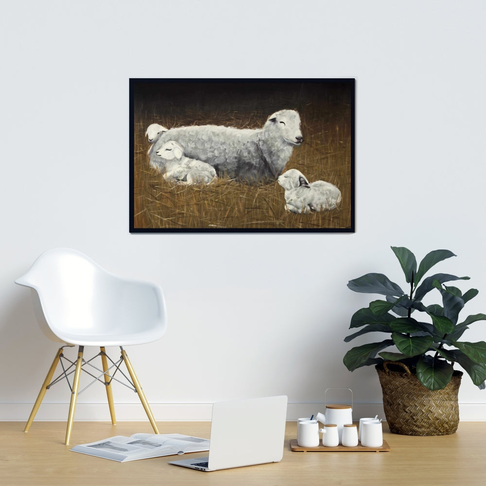 Rustic Farm Animals Canvas | Sheep and Lambs Home Decor