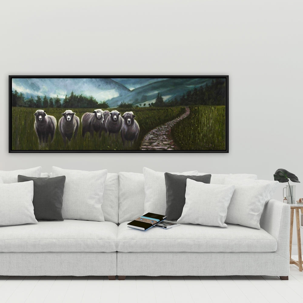 Rustic Sheep in Countryside Canvas | Farm Animal Home Decor