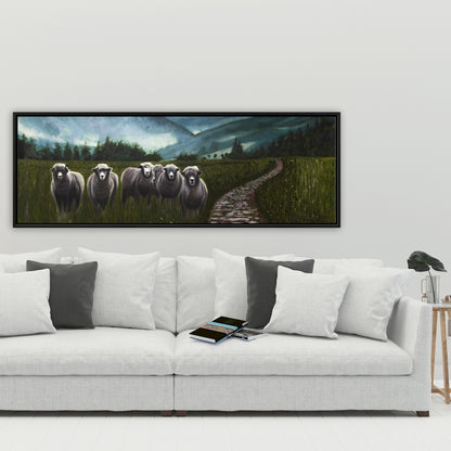 Rustic Sheep in Countryside Canvas | Farm Animal Home Decor