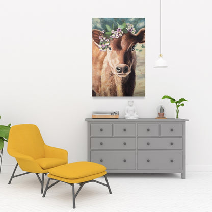 Brown Rustic Animals Canvas | Cute Jersey Cow Home Decor