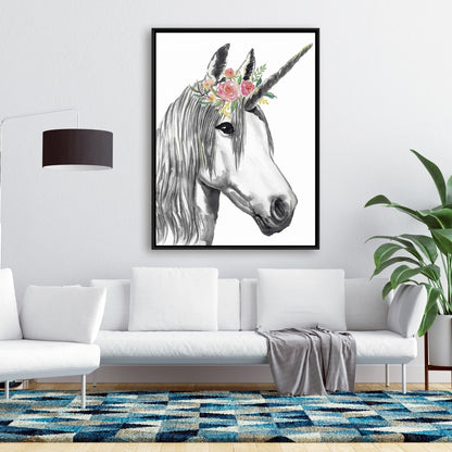 Toile encadrée Licorne - Décoration de chambre à coucher avec cheval | Décoration murale