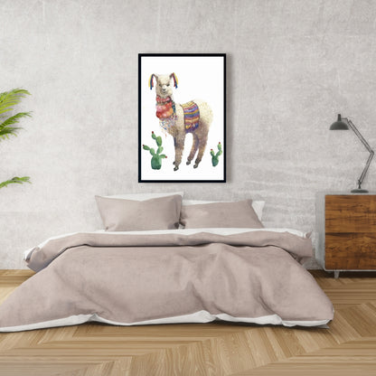 Red Ethnic Bedroom Canvas | Lama Parade Wall Art Decor