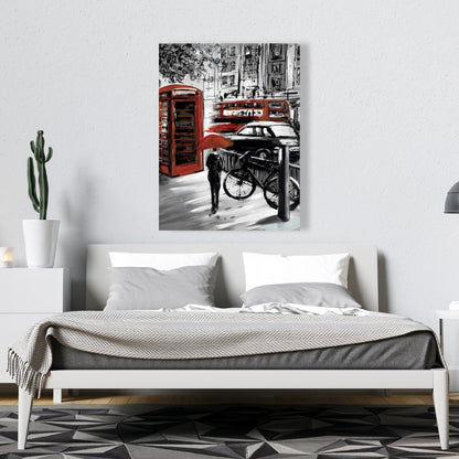 European Street Canvas - Cities Gray Contemporary Home Decor