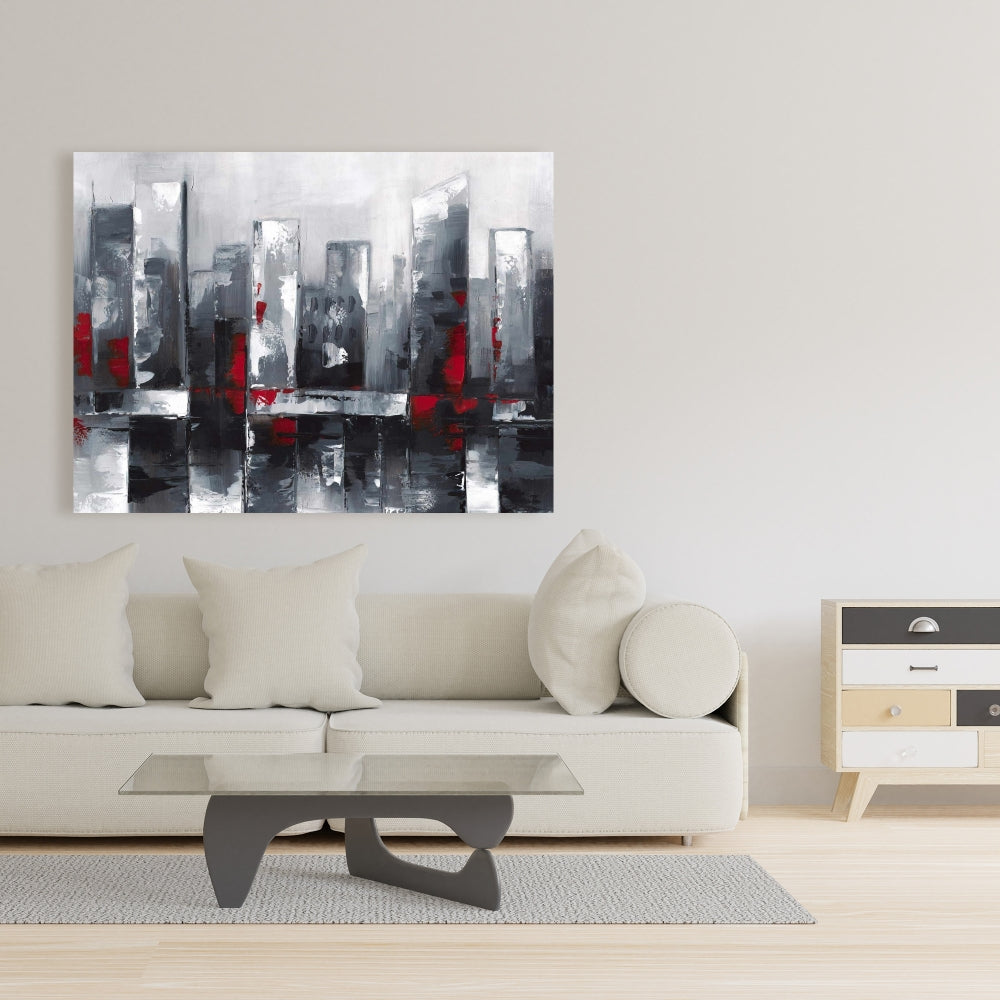 Abstract Cityscape Blue Cities Bedroom Canvas | Home Decor