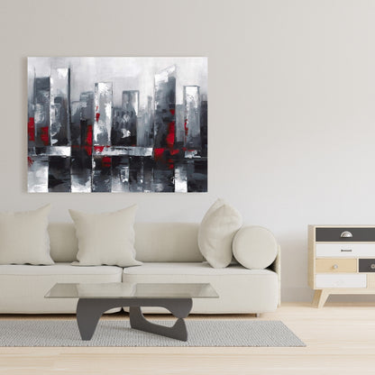 Abstract Cityscape Blue Cities Bedroom Canvas | Home Decor