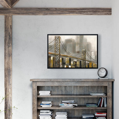 Pont par temps nuageux - Toile encadrée contemporaine