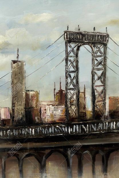 Toile « Pont urbain » – Décoration d'intérieur contemporaine | Art des jours nuageux