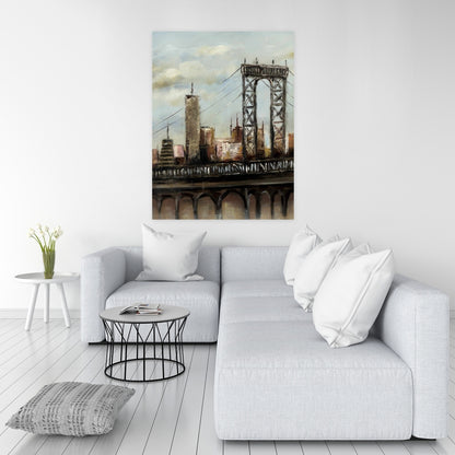 Toile « Pont urbain » – Décoration d'intérieur contemporaine | Art des jours nuageux