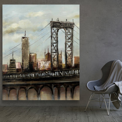 Toile « Pont urbain » – Décoration d'intérieur contemporaine | Art des jours nuageux