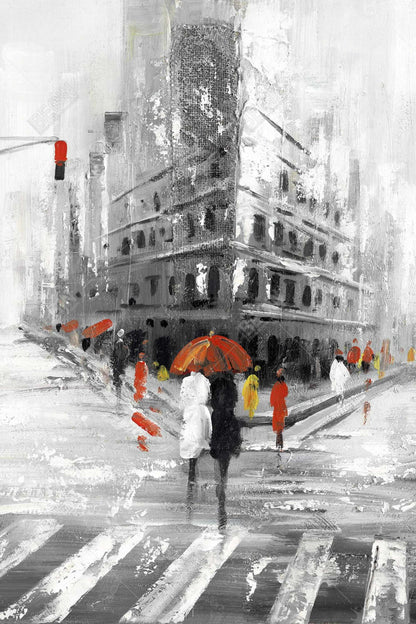 Art de chambre grise - Toile encadrée du Flatiron Building grisâtre