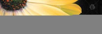 Toile Marguerite jaune et coccinelle | Décoration murale botanique pour chambre