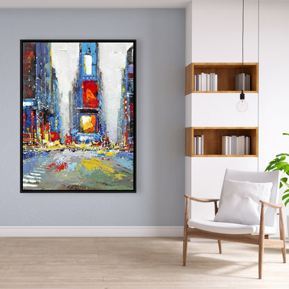 Abstract Colorful Buildings Framed Canvas | Home Decor Art