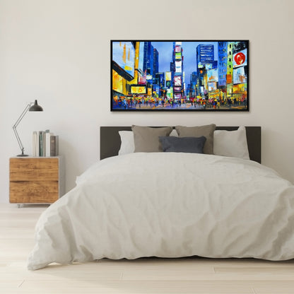 Toile Paysage urbain de Times Square | Décoration d'intérieur encadrée rétro