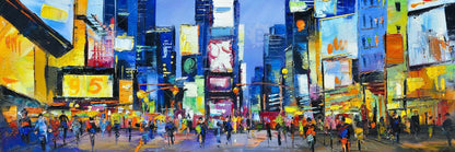 Toile Paysage urbain de Times Square | Décoration d'intérieur encadrée rétro