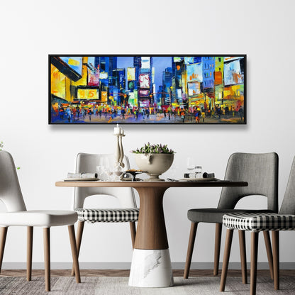 Toile Paysage urbain de Times Square | Décoration d'intérieur encadrée rétro