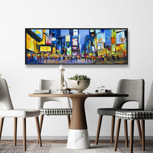 Toile Paysage urbain de Times Square | Décoration d'intérieur encadrée rétro