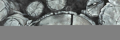 Stacked Wood Logs Canvas - Monochrome Trees Bedroom Decor