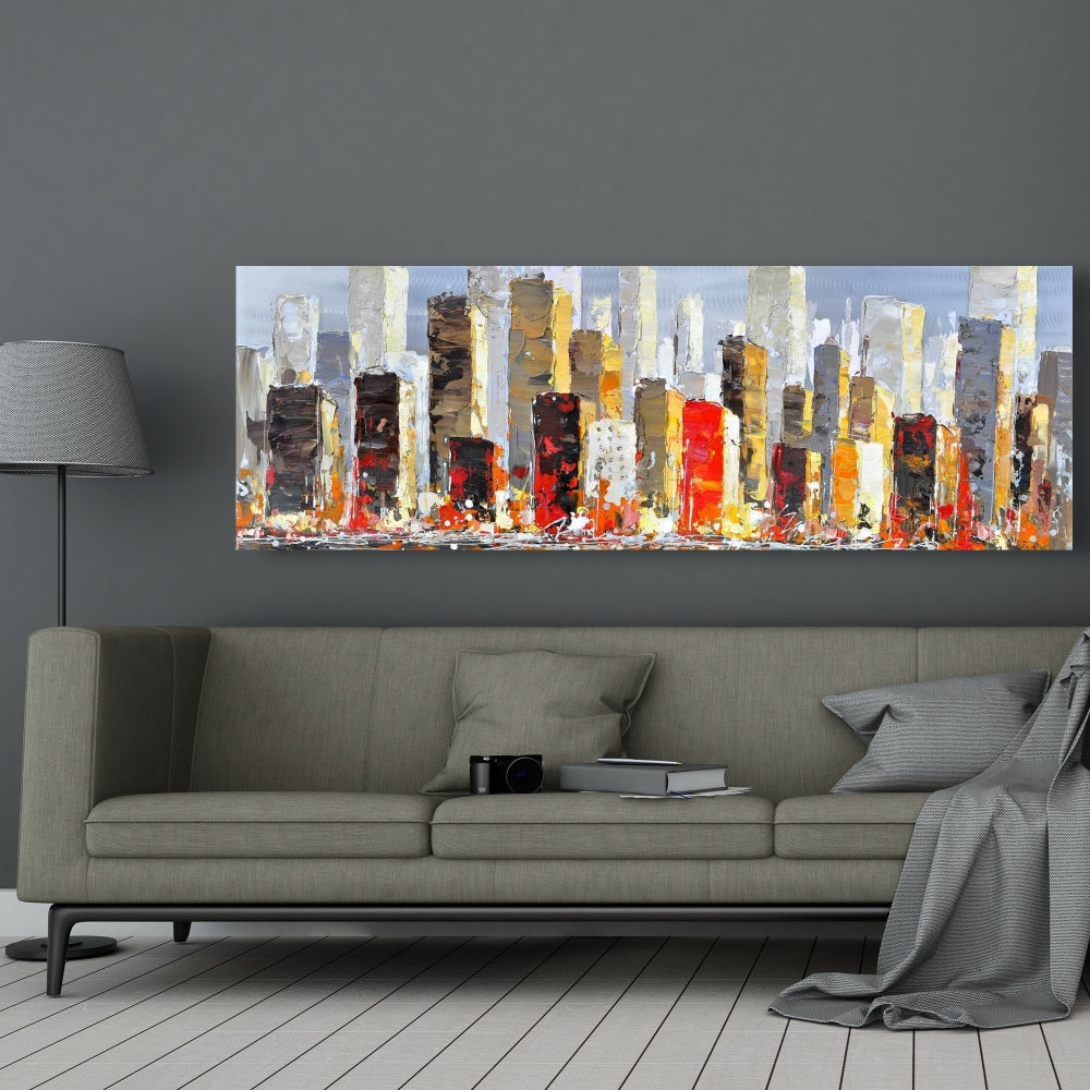 Colorful Buildings Canvas | Water Reflection Home Decor