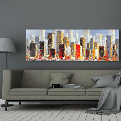 Colorful Buildings Canvas | Water Reflection Home Decor