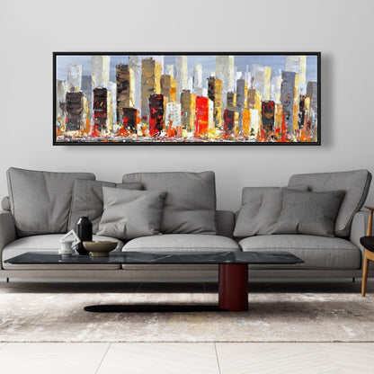 Toile colorée | Cadre gris | Décor de réflexion sur l'eau