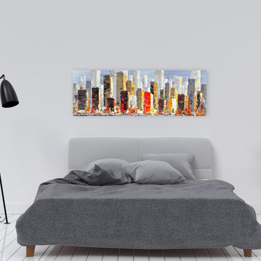Colorful Buildings Canvas | Water Reflection Home Decor