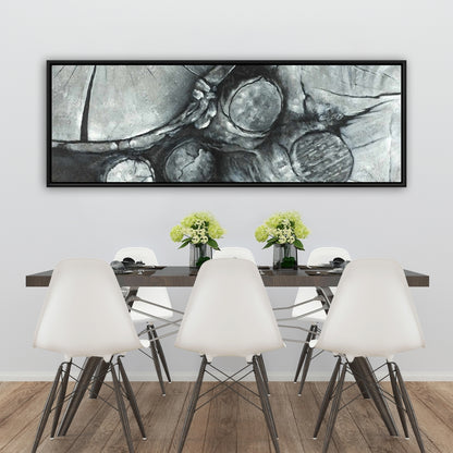 Textured Wooden Logs Monochrome Framed Canvas | Home Decor