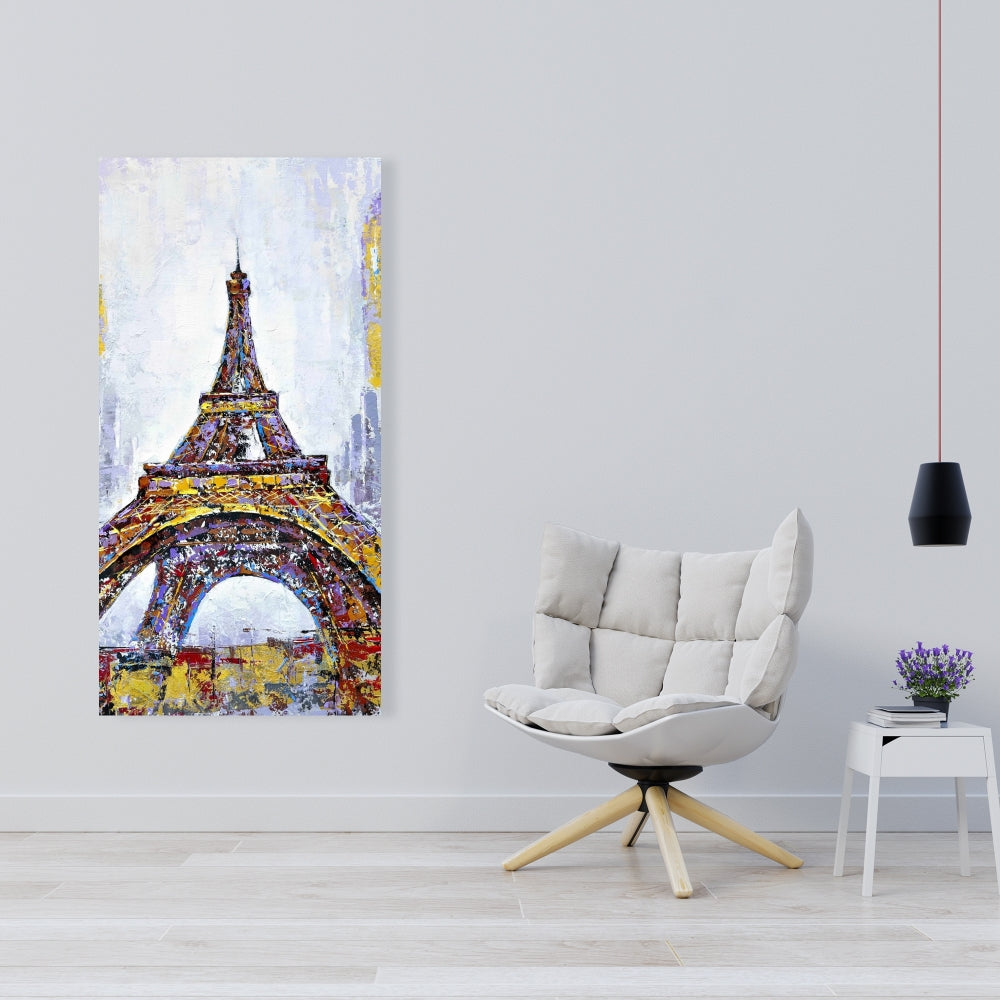 Eiffel Tower Abstract Canvas - Contemporary Bedroom Decor