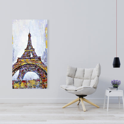 Eiffel Tower Abstract Canvas - Contemporary Bedroom Decor